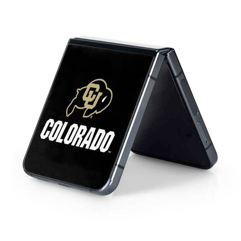 University of Colorado CU Logo on Black Galaxy Z Flip5 5G Skin