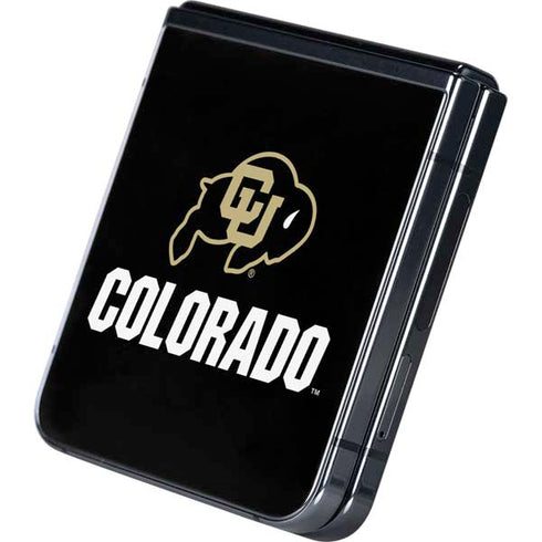 University of Colorado CU Logo on Black Galaxy Z Flip5 5G Skin