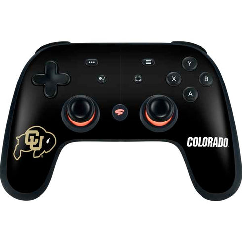 University of Colorado CU Logo on Black Google Stadia Controller Skin