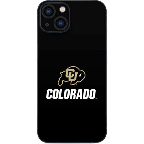 University of Colorado CU Logo on Black iPhone 15 Plus Skin