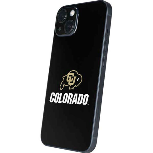 University of Colorado CU Logo on Black iPhone 15 Plus Skin