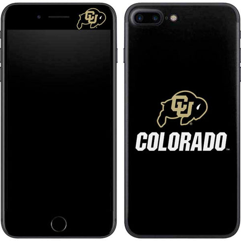 University of Colorado CU Logo on Black iPhone 8 Plus Skin