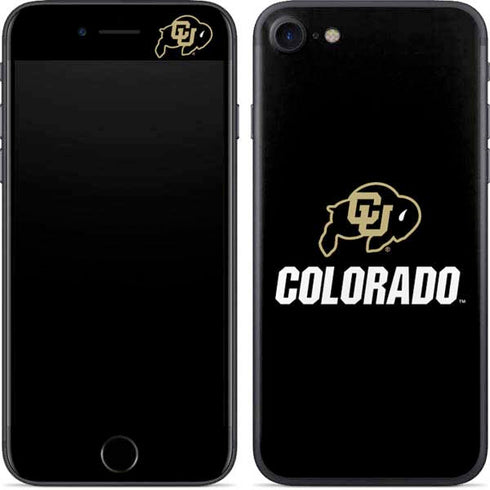 University of Colorado CU Logo on Black iPhone 8 Skin