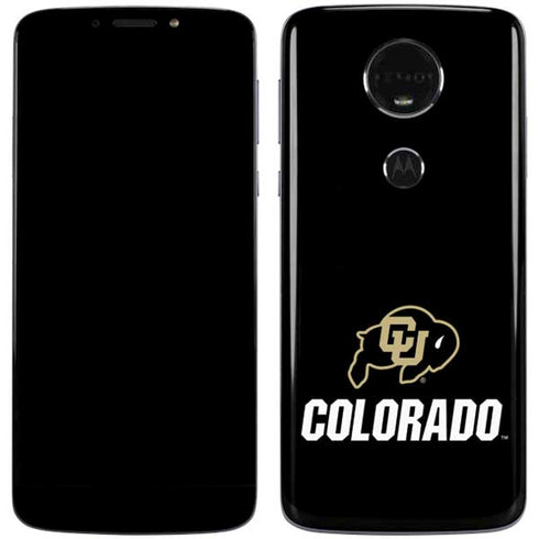 University of Colorado CU Logo on Black Moto E5 Plus Skin