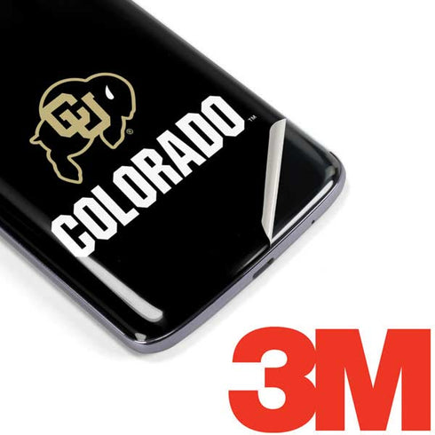 University of Colorado CU Logo on Black Moto E5 Plus Skin