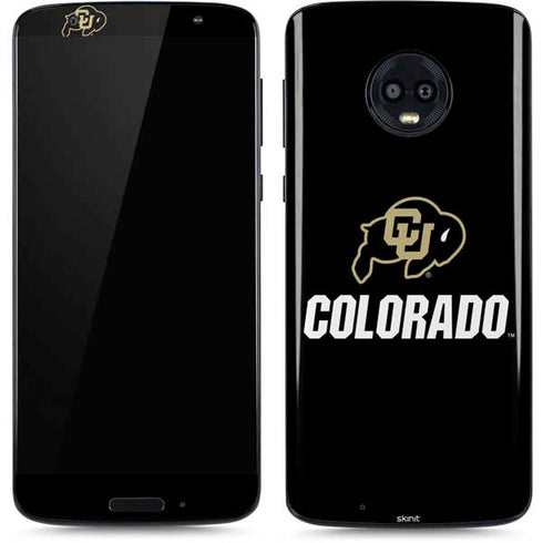 University of Colorado CU Logo on Black Moto G6 Skin
