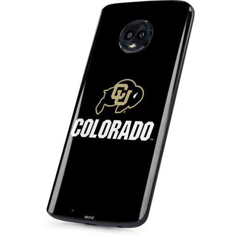 University of Colorado CU Logo on Black Moto G6 Skin