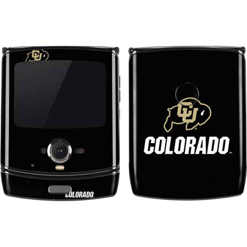 University of Colorado CU Logo on Black Motorola RAZR Skin