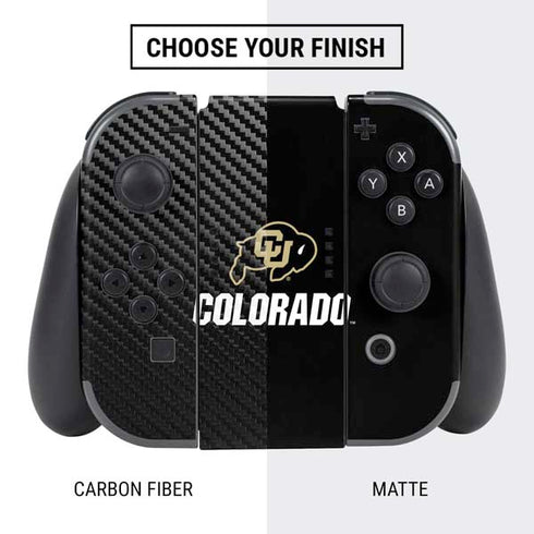 University of Colorado CU Logo on Black Nintendo Switch Bundle Skin