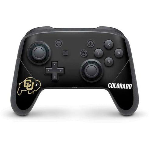 University of Colorado CU Logo on Black Nintendo Switch Pro Controller Skin