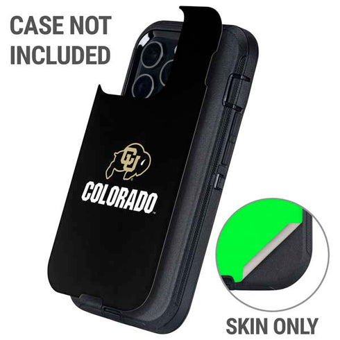 University of Colorado CU Logo on Black Otterbox Defender iPhone Skin