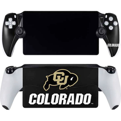 University of Colorado CU Logo on Black PlayStation Portal Remote Player Skin