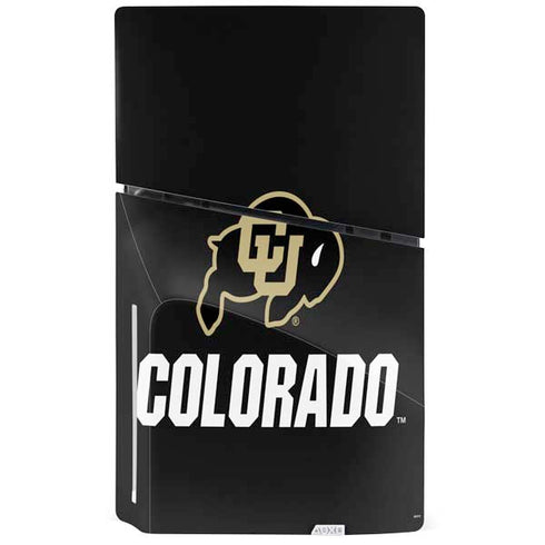 University of Colorado CU Logo on Black PS5 Slim Disk Console Skin