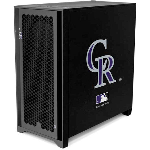 MLB Colorado Rockies - Solid Distressed Corsair 4000D Tempered Glass Mid-Tower ATX Case Skin