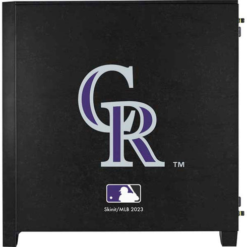 MLB Colorado Rockies - Solid Distressed Corsair 4000D Tempered Glass Mid-Tower ATX Case Skin