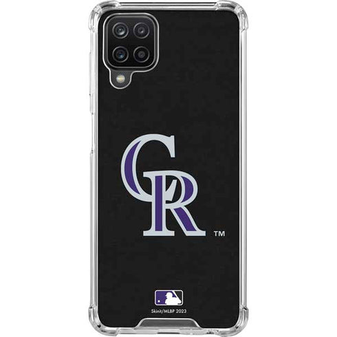 MLB Colorado Rockies - Solid Distressed Galaxy A12 Clear Case