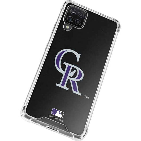 MLB Colorado Rockies - Solid Distressed Galaxy A12 Clear Case