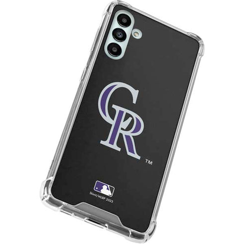 MLB Colorado Rockies - Solid Distressed Galaxy A13 5G Clear Case