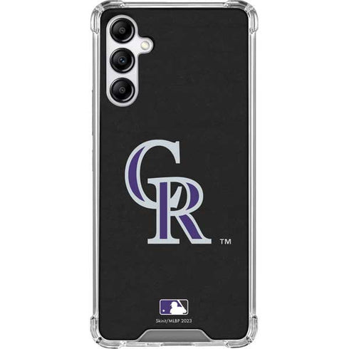 MLB Colorado Rockies - Solid Distressed Galaxy A14 5G Clear Case