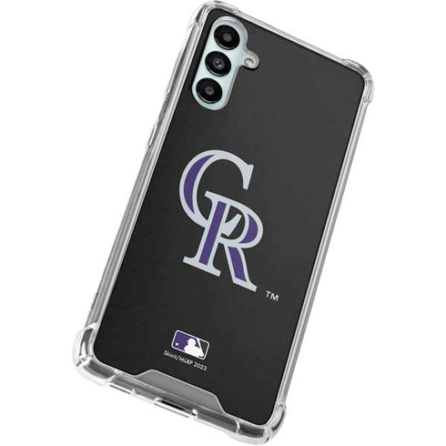 MLB Colorado Rockies - Solid Distressed Galaxy A14 5G Clear Case