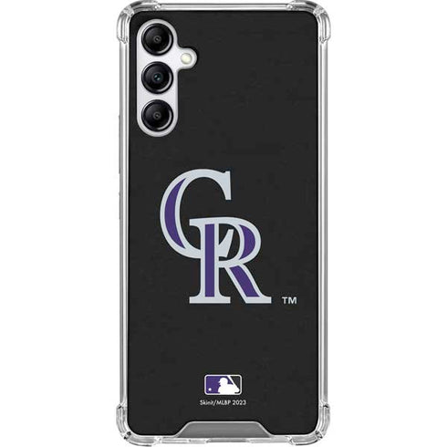 MLB Colorado Rockies - Solid Distressed Galaxy A15 5G Clear Case