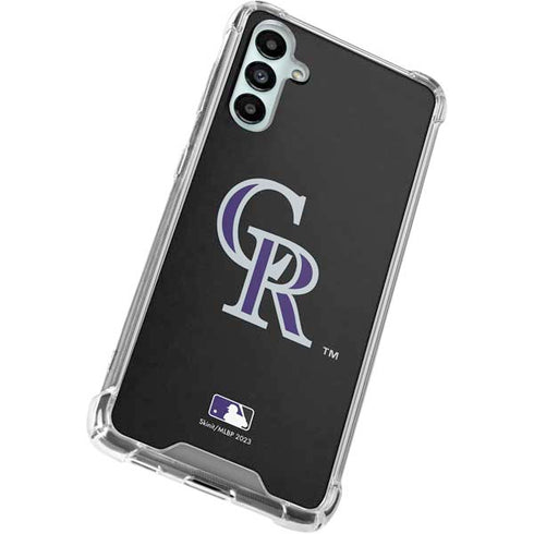 MLB Colorado Rockies - Solid Distressed Galaxy A15 5G Clear Case
