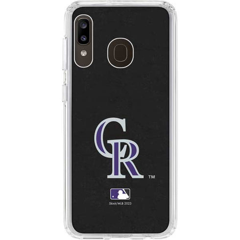 MLB Colorado Rockies - Solid Distressed Galaxy A20 Clear Case