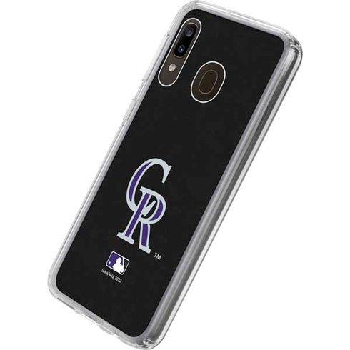MLB Colorado Rockies - Solid Distressed Galaxy A20 Clear Case
