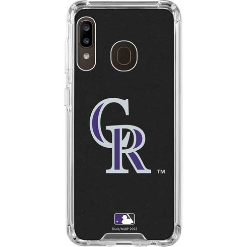 MLB Colorado Rockies - Solid Distressed Galaxy A30 Clear Case