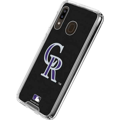MLB Colorado Rockies - Solid Distressed Galaxy A30 Clear Case