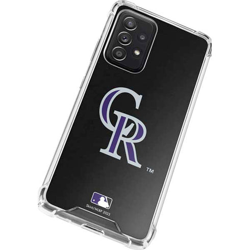MLB Colorado Rockies - Solid Distressed Galaxy A72 5G Clear Case