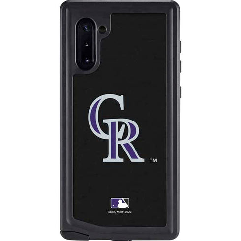 MLB Colorado Rockies - Solid Distressed Galaxy Note 10 Waterproof Case