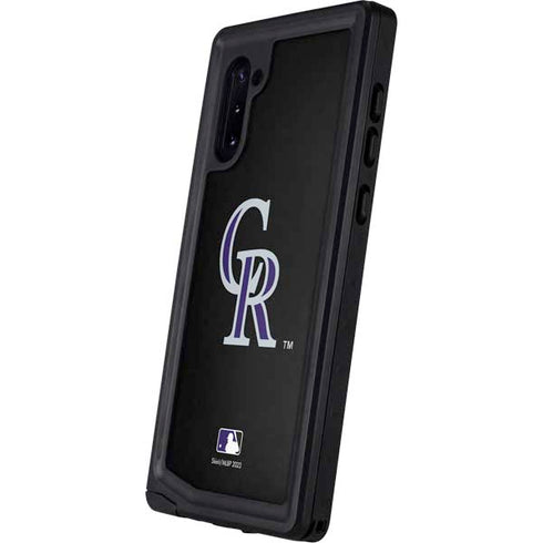 MLB Colorado Rockies - Solid Distressed Galaxy Note 10 Waterproof Case