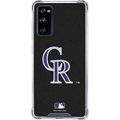 MLB Colorado Rockies - Solid Distressed Galaxy S20 FE Clear Case