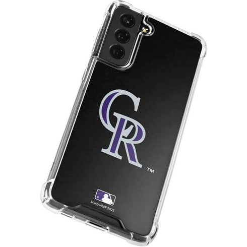 MLB Colorado Rockies - Solid Distressed Galaxy S21 FE Clear Case