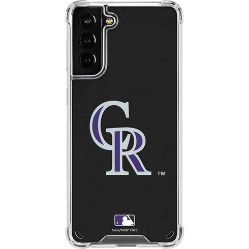 MLB Colorado Rockies - Solid Distressed Galaxy S21 Plus 5G Clear Case