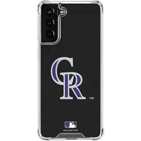 MLB Colorado Rockies - Solid Distressed Galaxy S22 Plus Clear Case