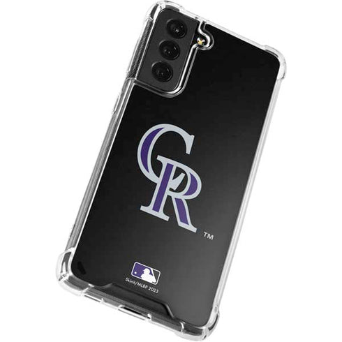 MLB Colorado Rockies - Solid Distressed Galaxy S22 Plus Clear Case