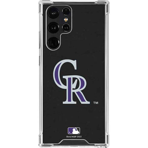 MLB Colorado Rockies - Solid Distressed Galaxy S22 Ultra Clear Case