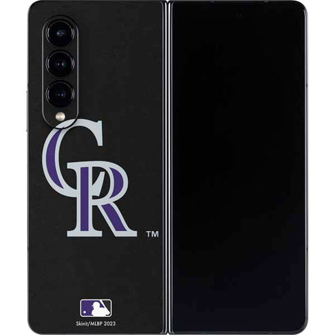 MLB Colorado Rockies - Solid Distressed Galaxy Z Fold4 5G Skin