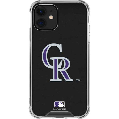 MLB Colorado Rockies - Solid Distressed iPhone 12 Clear Case