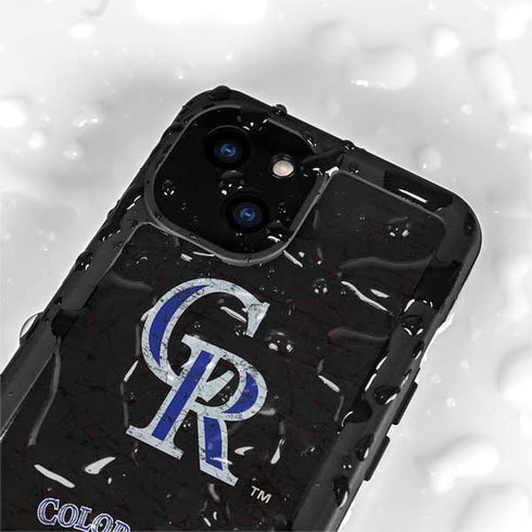 MLB Colorado Rockies - Solid Distressed iPhone 13 Mini Waterproof Case