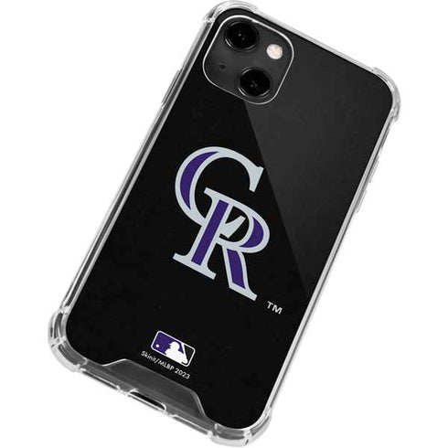 MLB Colorado Rockies - Solid Distressed iPhone 14 Clear Case