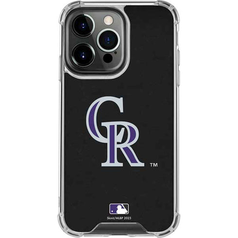 MLB Colorado Rockies - Solid Distressed iPhone 15 Pro Clear Case