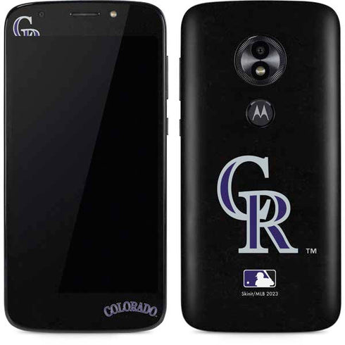 MLB Colorado Rockies - Solid Distressed Moto E5 Play Skin