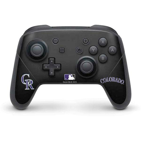 MLB Colorado Rockies - Solid Distressed Nintendo Switch Pro Controller Skin
