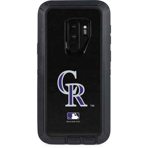 MLB Colorado Rockies - Solid Distressed Otterbox Defender Galaxy Skin