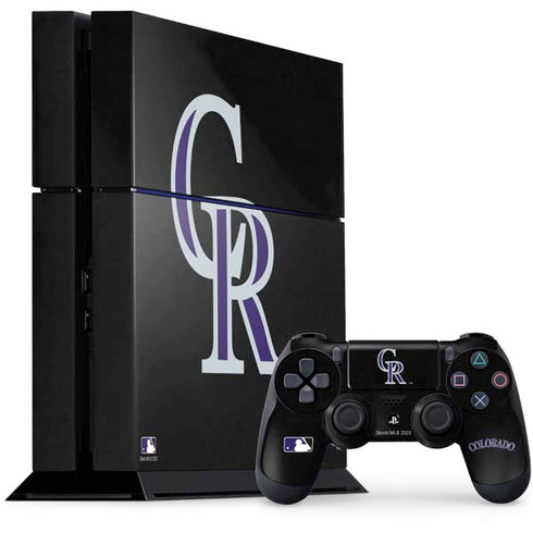 MLB Colorado Rockies - Solid Distressed PS4 Console and Controller Bundle Skin