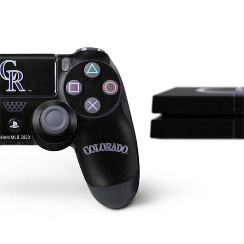 MLB Colorado Rockies - Solid Distressed PS4 Console and Controller Bundle Skin