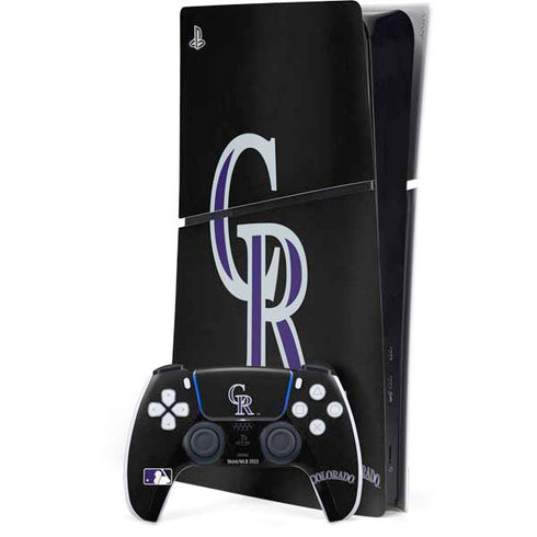 MLB Colorado Rockies - Solid Distressed PS5 Slim Digital Edition Console Skin